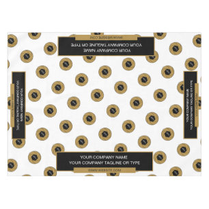 Toalha De Mesa Branco Dourado do logotipo da apresentação comerci