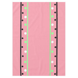 Toalha De Mesa Branco Verde Bolinhas Rosa