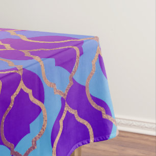 Toalha De Mesa Brilhante Cor Laranja Roxo Fúcsia Trevo Ousada