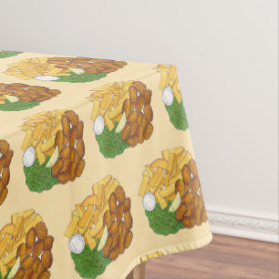 Toalha De Mesa British Pub Fare Scampi Chips Peas Comida Inglesa