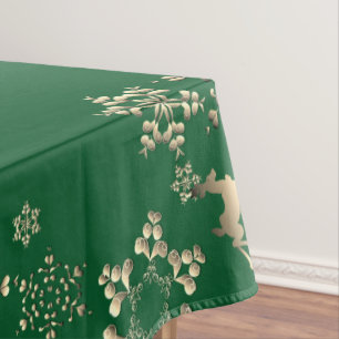 Toalha De Mesa Bronzy Reindeer e Snowflakes sobre os Verdes