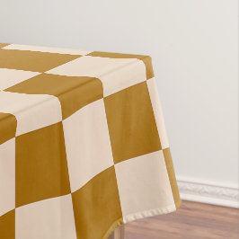 Toalha De Mesa Brown and beige checkerboard pattern