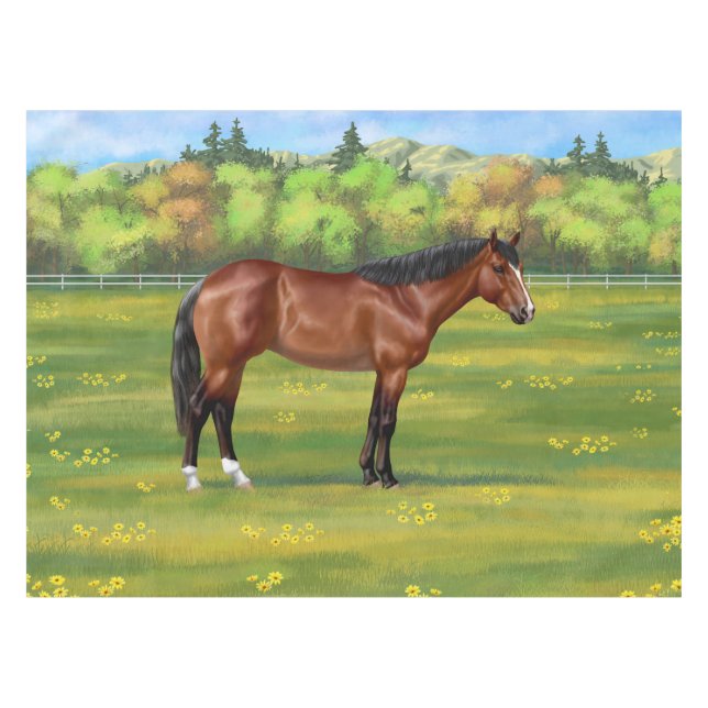 Toalha De Mesa Brown Bay Quarter Horse (Frente (Horizontal))