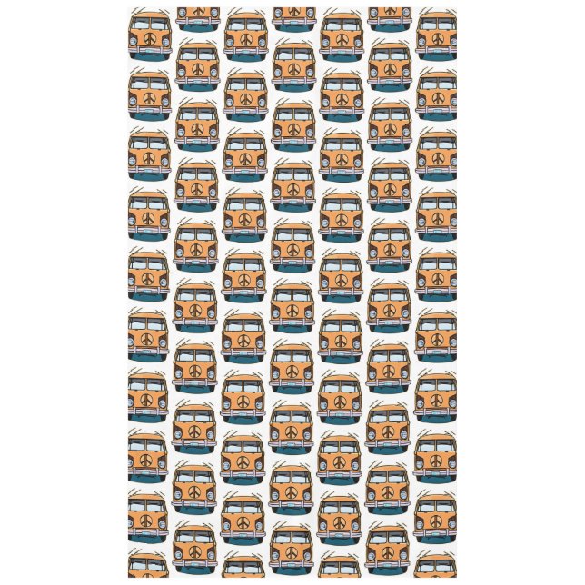 Toalha De Mesa Brown Retro Hippie Vans Birthday (Frente)