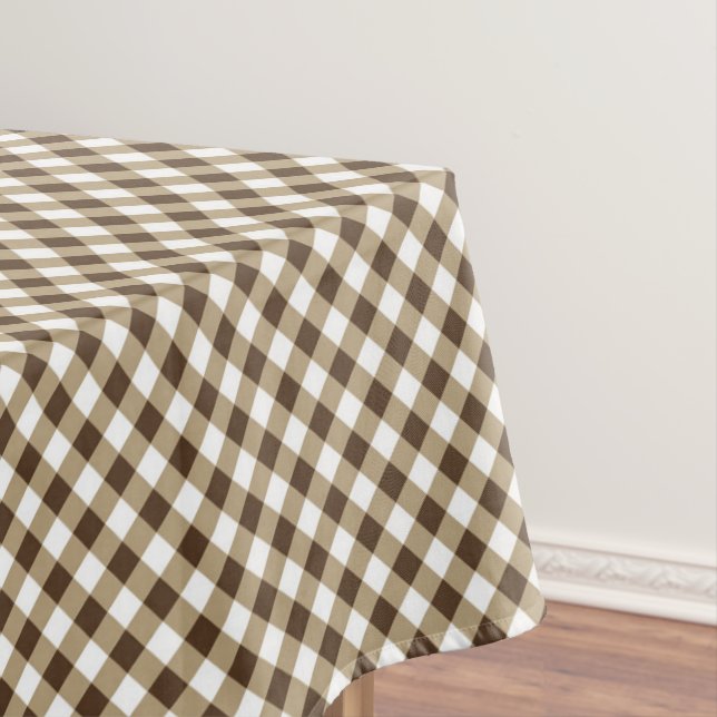 Toalha De Mesa Brown White Gingham (Posição Original)