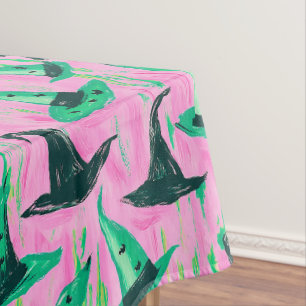 Toalha De Mesa Bruxa Má Chic é Verde e Preta