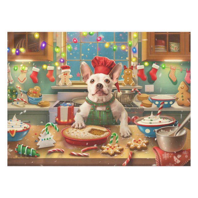 Toalha De Mesa Bull Terrier Holiday Baking: Natal Festivo (Frente (Horizontal))