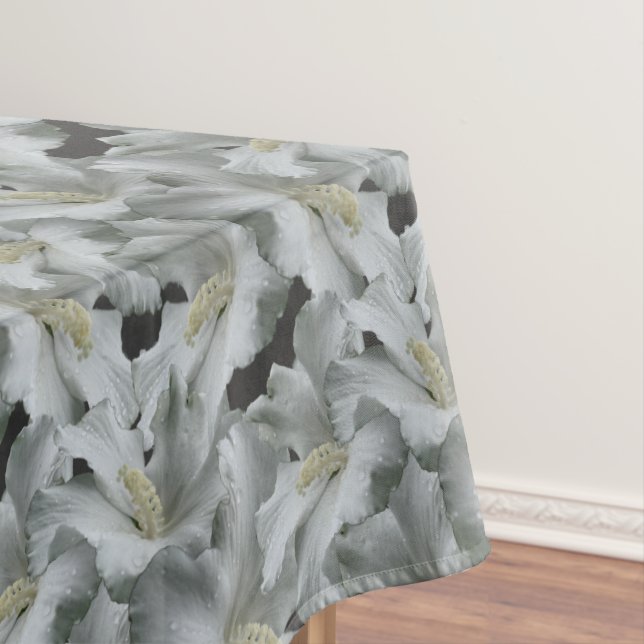 Toalha De Mesa Buquê de Flores de Hibisco Branco (Posição Original)