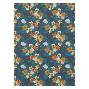 Toalha De Mesa Buquê tropical em azul