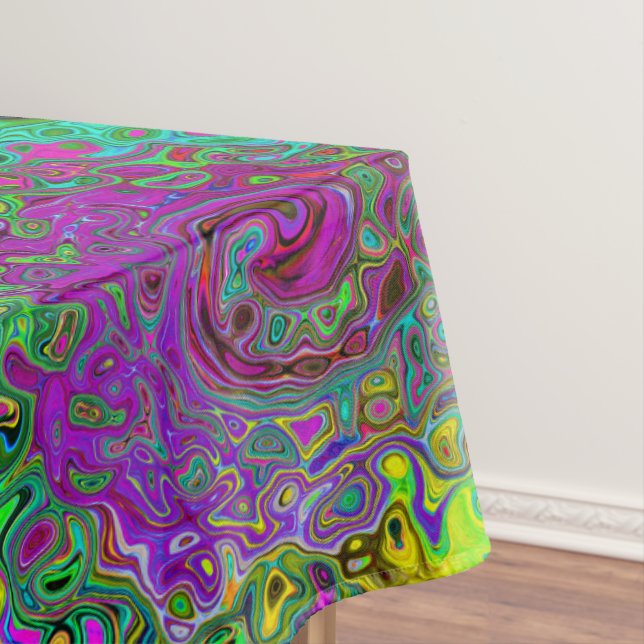 Toalha De Mesa Cabeça de Abstrato para Retro Líquido Roxo (Posição Original)