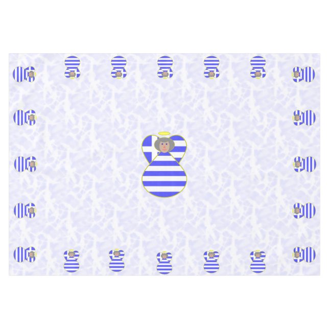 Toalha De Mesa Cabelo de Cinza anjo grego vestido com a bandeira (Frente (Horizontal))