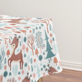 Toalha De Mesa Cachorro no Natal do Padrão da Floresta Branca