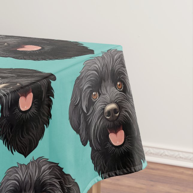 Toalha De Mesa Cachorro Preto Labradoodle (Posição Original)