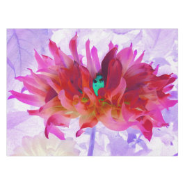 Toalha De Mesa Cactus Dahlia Vermelho e Rosa Quente