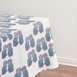 Toalha De Mesa Cães de Stafford, Cor-de-rosa, pintados à mão