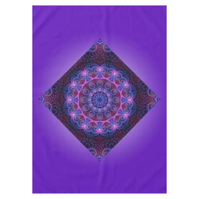 Toalha De Mesa Caleidoscópio Mandala Corações + sua ideia (Frente)