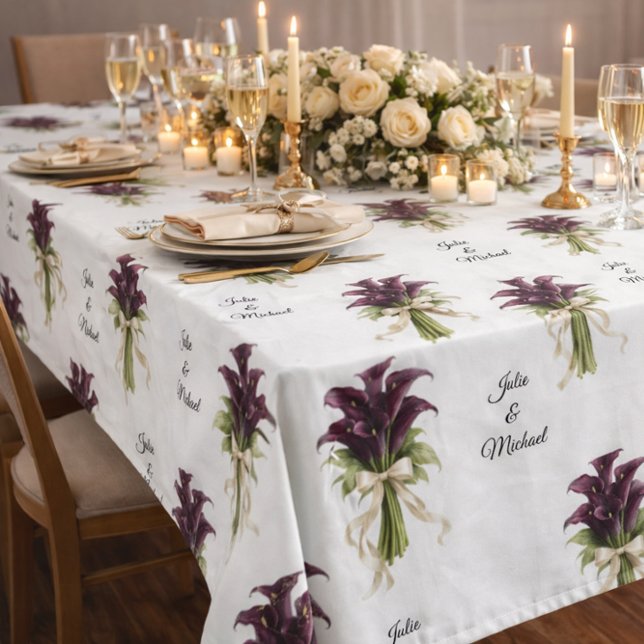 Toalha De Mesa Calla Lillies Wreath Wedding Decor Newlyweds (Criador carregado)