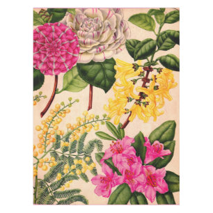 Toalha De Mesa camellia, forsythia, rododendron e acácia