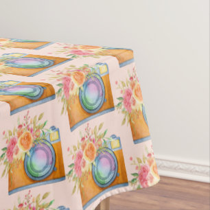 Toalha De Mesa Câmera de Boho & teste padrão alaranjados da