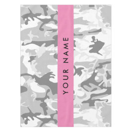 Toalha De Mesa Camuflagem Cinza Neve de Inverno Personalize seu n