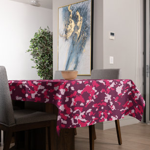 Toalha De Mesa Camuflagem Rosa