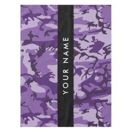 Toalha De Mesa Camuflagem Roxa Personalize seu nome