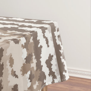 Toalha De Mesa Camuflagem Terra Neutra Design Abstrato Irregular