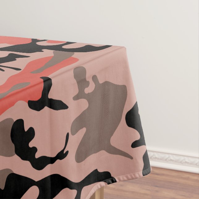 Toalha De Mesa Camuflagem Vermelha e Marrom, Militar, Exército (Posição Original)
