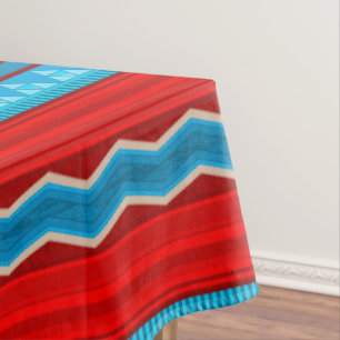 Toalha De Mesa Cânion do Rio Sudoeste Geométrico Vermelho Turques
