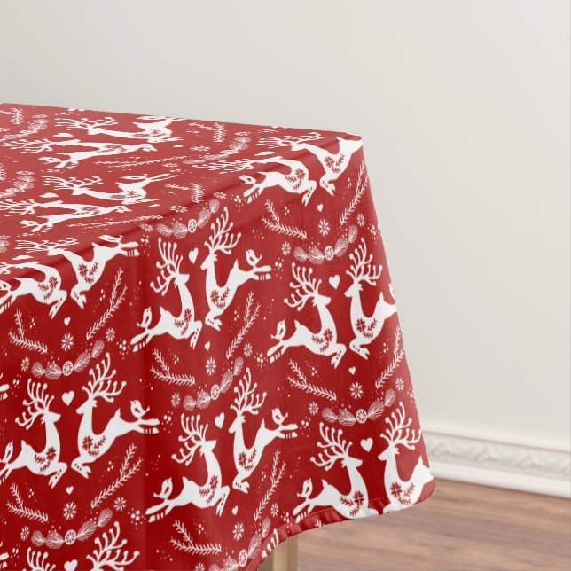 Toalha De Mesa Canto Festivo Escandi Vermelho, Velho Natal (Posição Original)