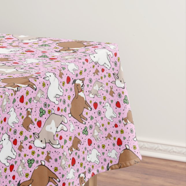 Toalha De Mesa Caprinos a rosa (Posição Original)