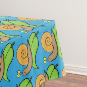 Toalha De Mesa Caracol bonito e feliz numa ilustração de desenho