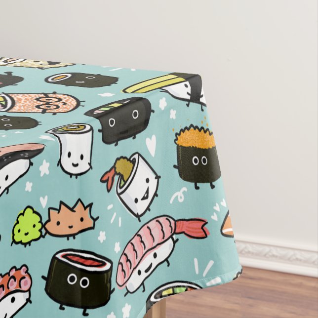 Toalha De Mesa Caracteres Sushi Cute| Kawaii Sushi, Padrão (Posição Original)