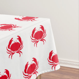 Toalha De Mesa Caranguejos vermelhos padrão branco moderno coste