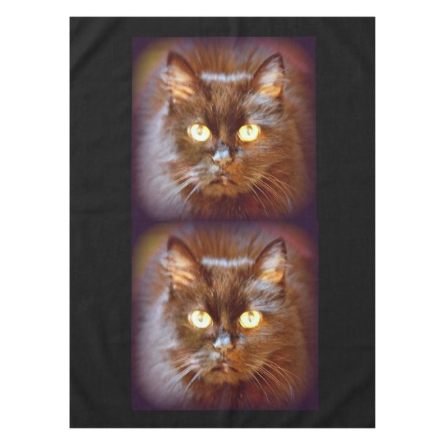 Toalha De Mesa caras de gato preto (Frente)