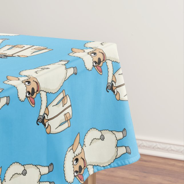 Toalha De Mesa Carneiro bonito com cartografia de jaqueta (Posição Original)