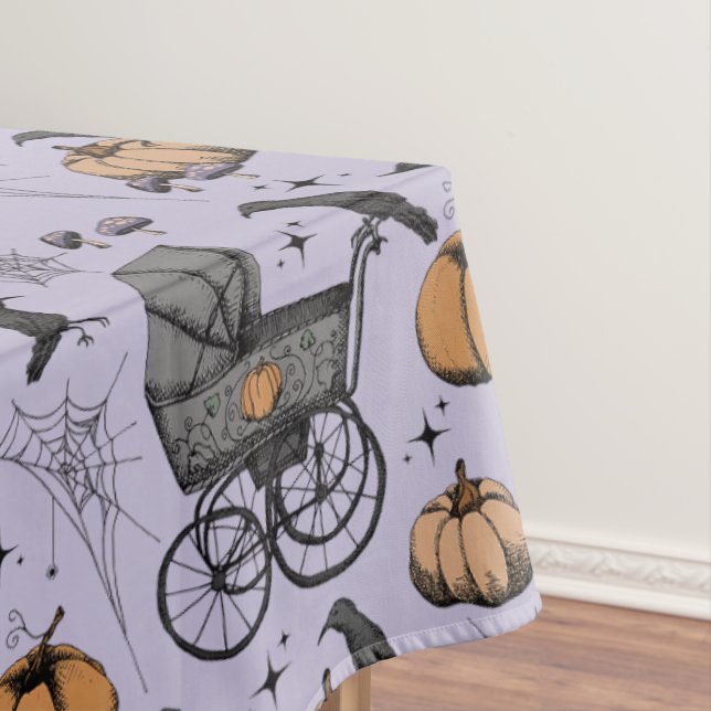 Toalha De Mesa Carruagem de Bebê Vitoriano Roxo Gótico (Posição Original)