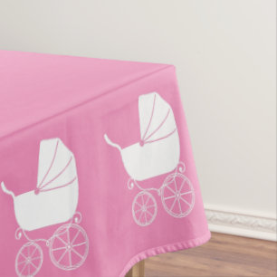 Toalha De Mesa Carruagem Vintage Chá de fraldas - Garota Rosa Ros
