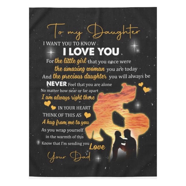 Toalha De Mesa Carta Personalizada Ao Meu Amor Filha Do Pai (Frente)