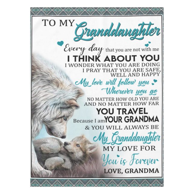 Toalha De Mesa Carta Personalizada Para Minha Avó (Frente)