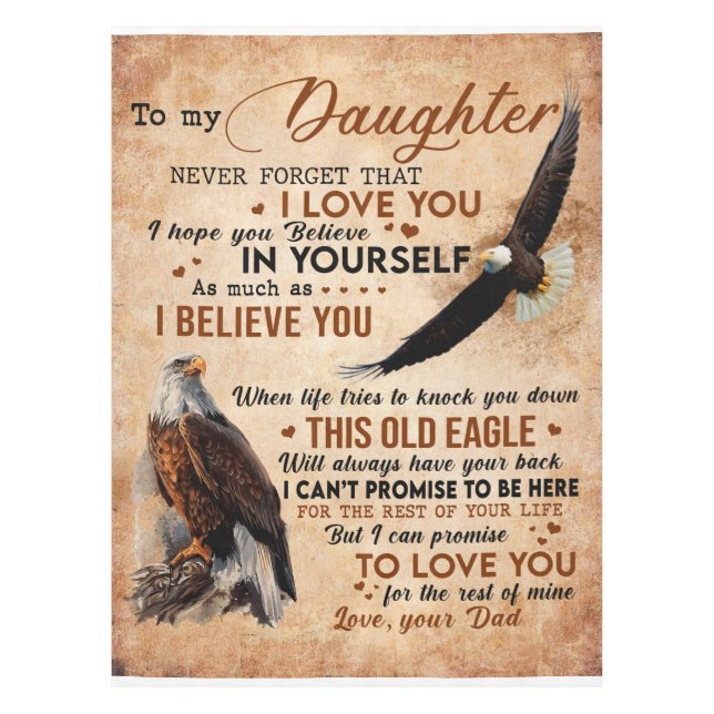 Toalha De Mesa Carta Personalizada Para Minha Filha Do Pai (Frente)