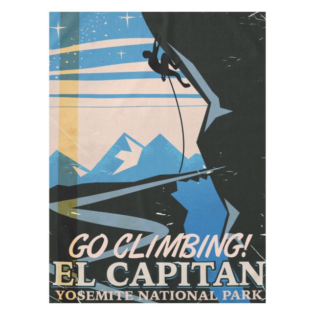 Toalha De Mesa Cartaz de viagem vintage El Capitan (Frente)