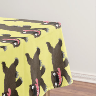 Toalha De Mesa Cartografia de lobo faminta e engraçada