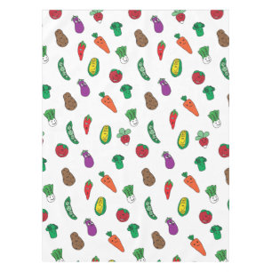 Toalha De Mesa Cartoon Bonito Desenhando Vegos Padrão Vegetal