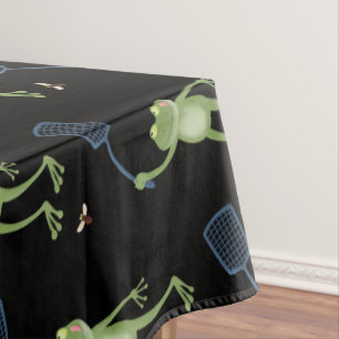 Toalha De Mesa Cartoon de mosca verde-sapo engraçado