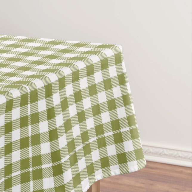Toalha De Mesa Casa de Campo Verde Xadrez Gingham Rústico (Posição Original)