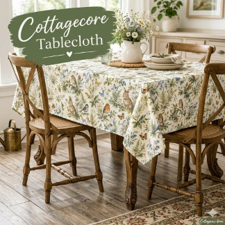Toalha De Mesa Casa de Campo Vintage Animais da Floresta Flores S