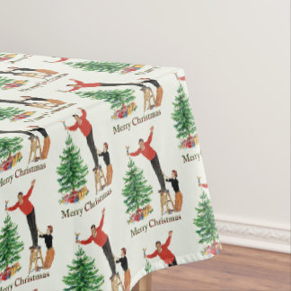 Toalha De Mesa Casal Vintage de 1950 Feliz Natal