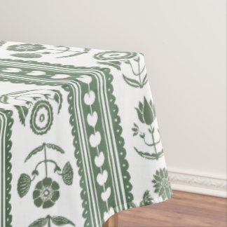 Toalha De Mesa Casamento com Impressão Botânica Verde e Branco