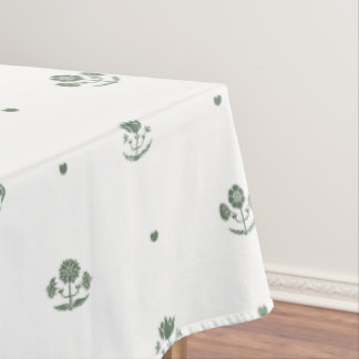 Toalha De Mesa Casamento com Impressão Botânica Verde e Branco